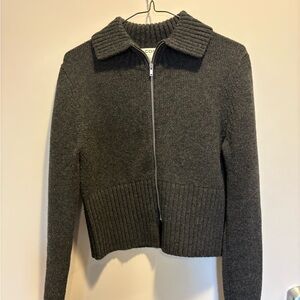 COS Charcoal Ribbed Knit Sweater